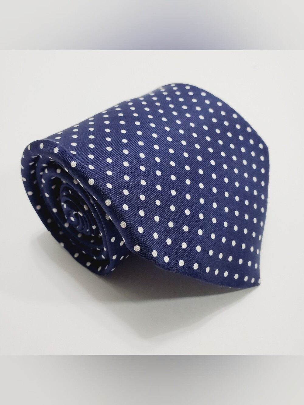 Brooks Brothers BSF Men's Silk Neck Tie Blue Polka Dot Pattern 57x3.75"